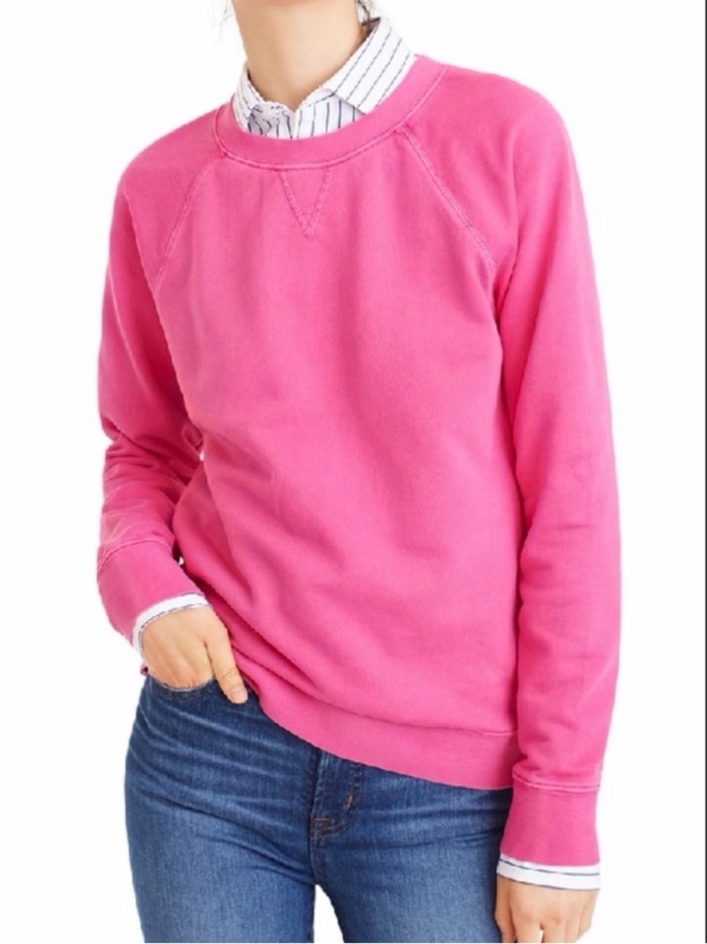 J. Crew Garmet Dyed Pink Crewneck Sweatshirt XL